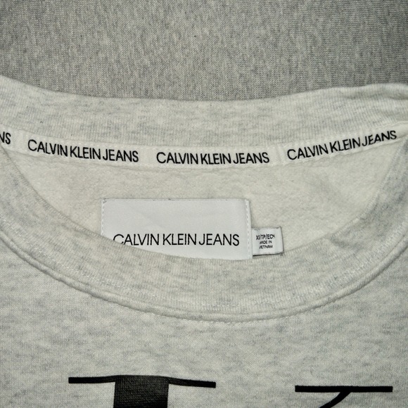 Calvin Klein CK Classic Logo Crew Neck Fleece Sweatshirt Womens XS Casual - Picture 6 of 8